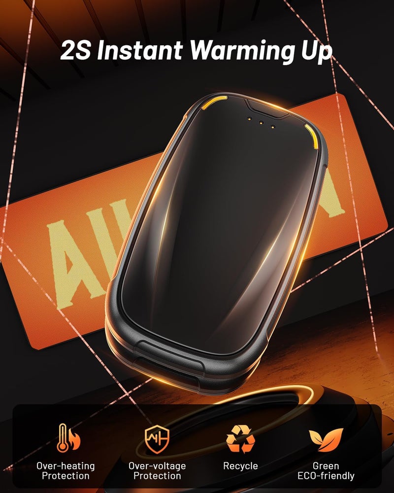Aililan Hand Warmers Rechargeable 2 Pack, 3-Settings Rechargeable Hand Warmer, AI Smart Heating, Pocket Portable Electric Hands Warmer, Magnetic Handwarmers, A Winter for Kids and Loved Ones - Image 2